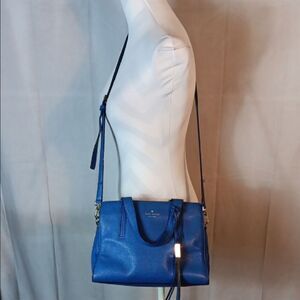 Kate Spade Vibrant Blue Satchel Bag With Removable Shoulder Strap